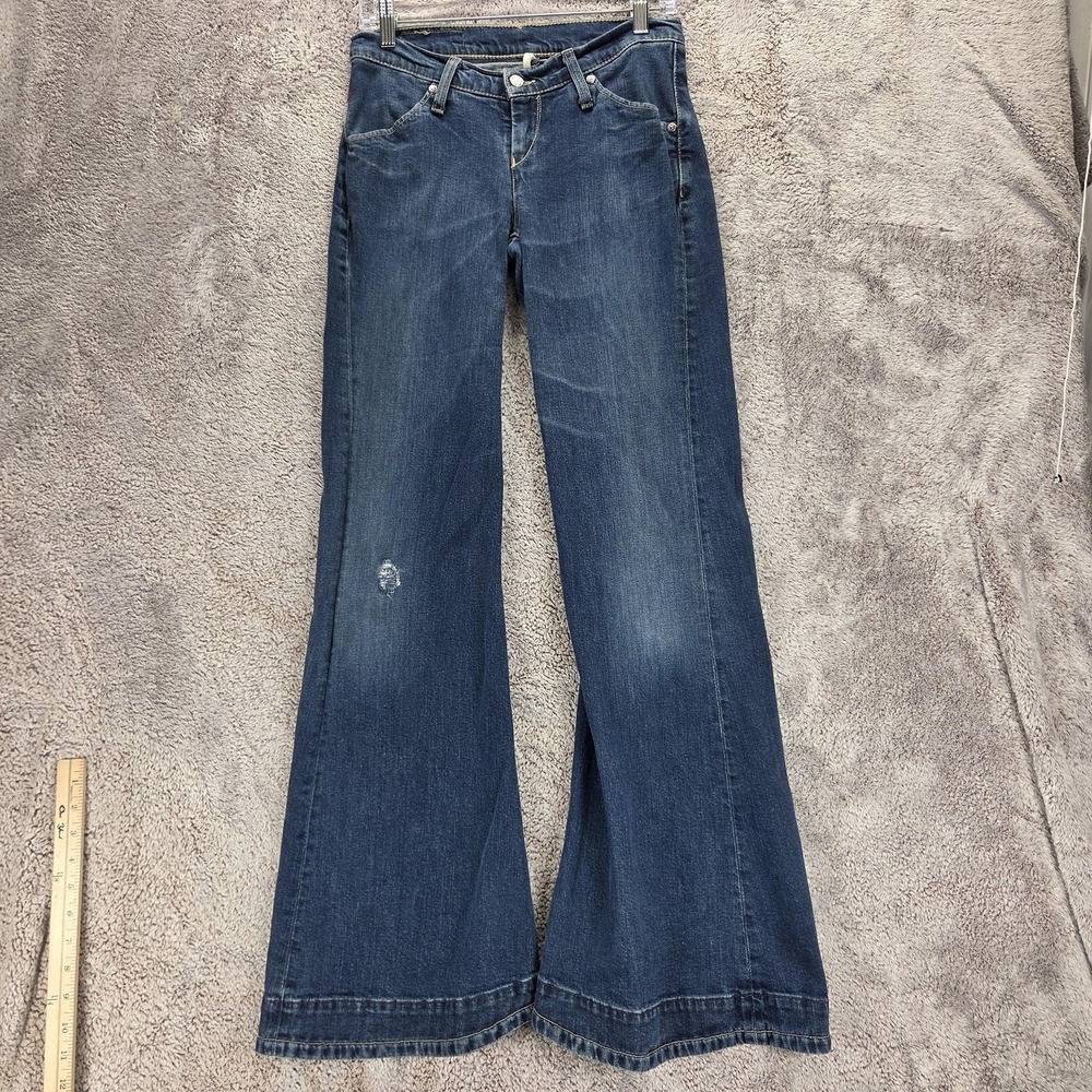 Vintage Levis Engineered Jeans Womens 28x34 Blue Twisted Bootcut Flare Zip Fly